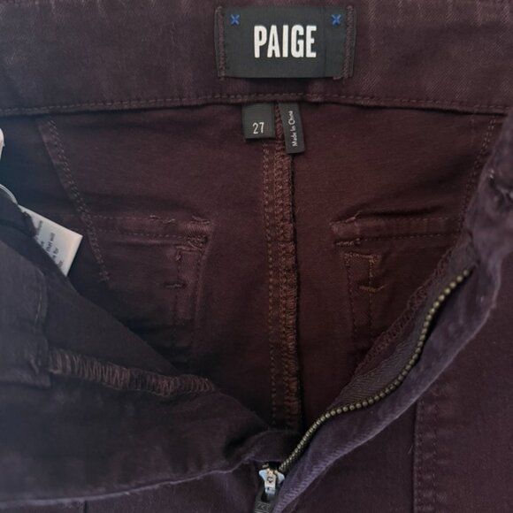 PAIGE Maysile Cropped Jogger Pants Womens Size 27 Vintage Black Cherry Ankle - Picture 9 of 12